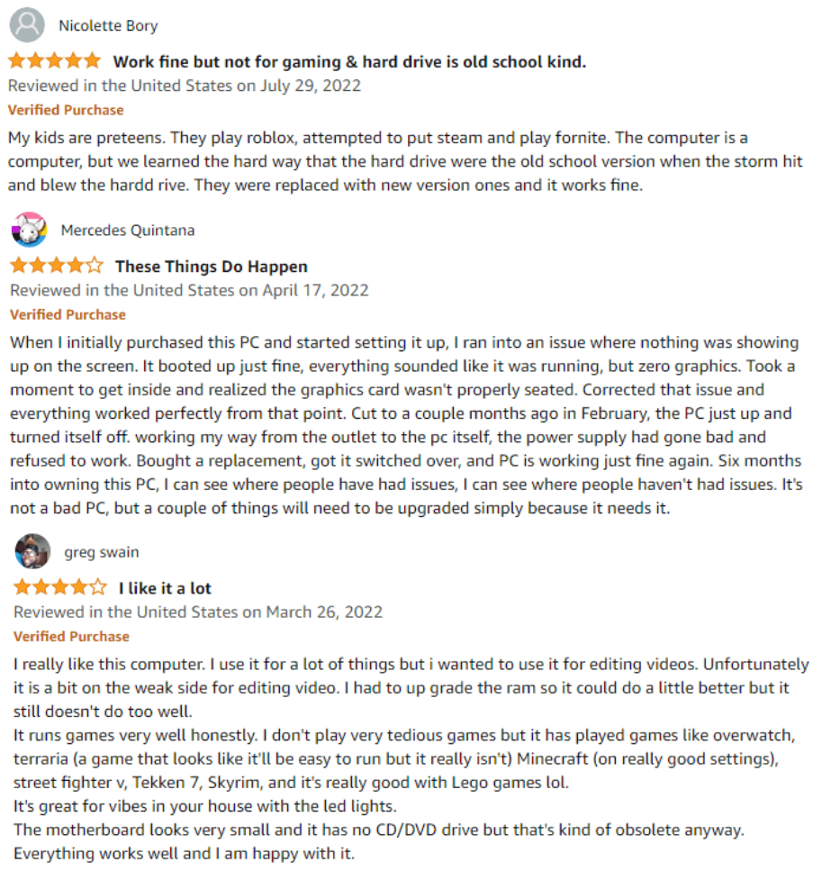 gaming pc reviews